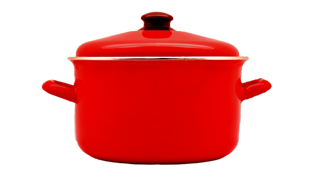 Red Deep Enamel Stock Pot with Lid 3.2L (6 pc/ctn)