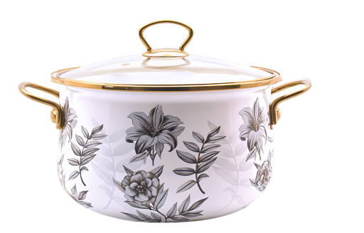 [5019-22] 5 Liter Deep Belly Enamel Pot  (6 pc/ctn)