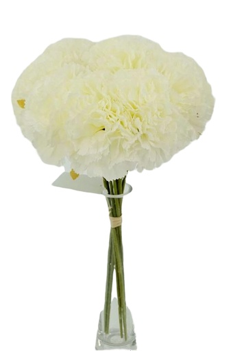 [FL7000-WH] 9 pc Carnation Bouquet Set, White  (24 set/ctn)