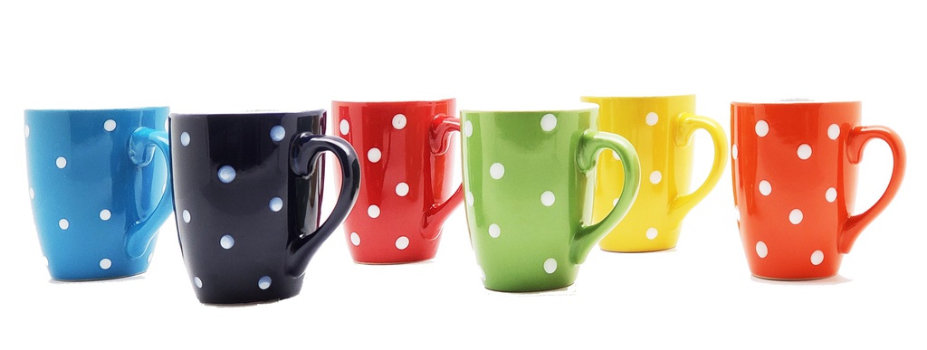 11oz Porcelain Mugs, Mixed Colors (36 pcs/ctn)