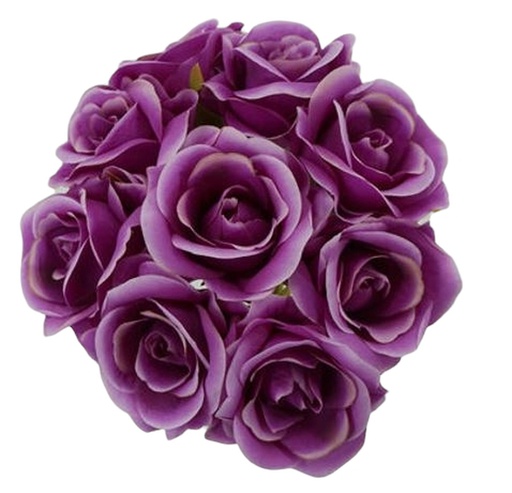 [FL6666-PP] 9 pc Rose Bouquet Set, Purple (24 set/ctn)