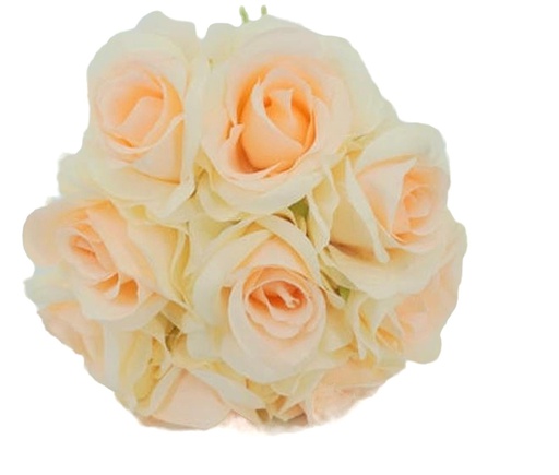 [FL6666-WP] 9 pc Rose Bouquet Set, White & Pink (24 set/ctn)