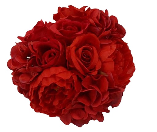 [FL9005] Mixed Flower Bouquet Set, Red (24 set/ctn)
