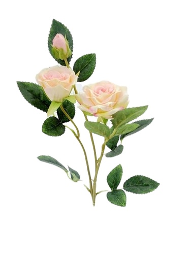 [FL6602-PG] Rose Spray, 2 Flowers + 1 bud, 38cm (576 pc/ctn)