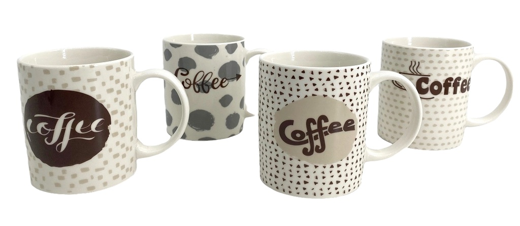 4 pc 12oz New Bone China Mug Set (12 set/ctn)