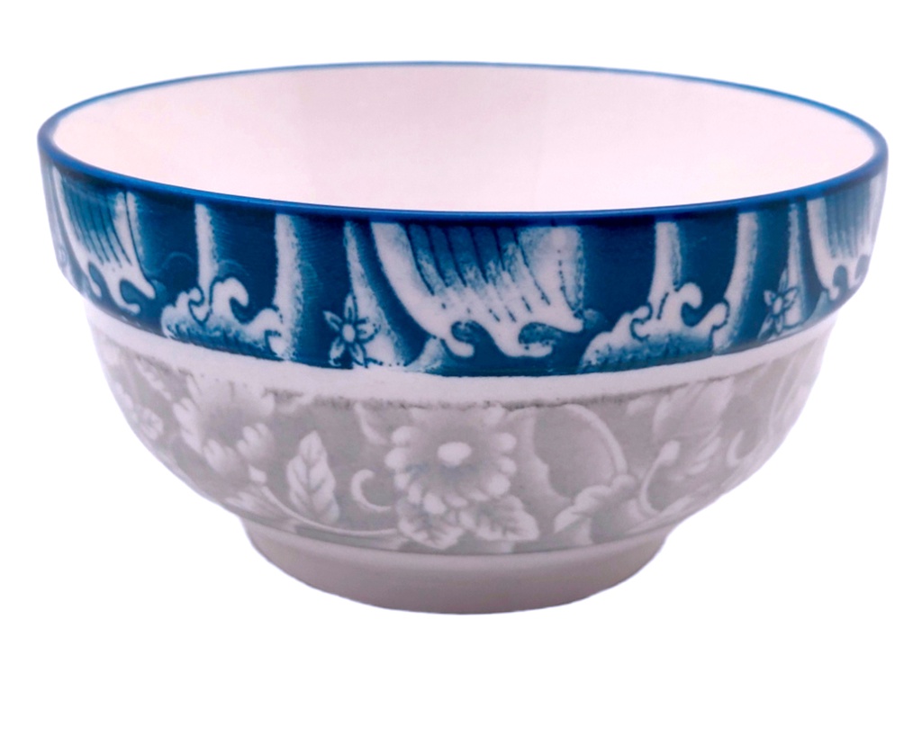 5" Porcelain Deep Bowl, Blue & White (48 pc/ctn)