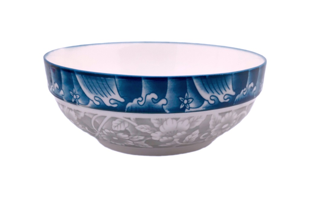 8" Porcelain Deep Bowl, Blue & White (24 pc/ctn)