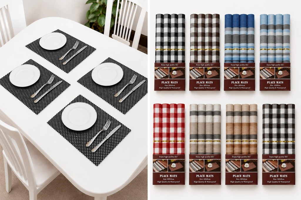 4 pc Tesling Placemat, Mixed Colors (18 sets/ctn)