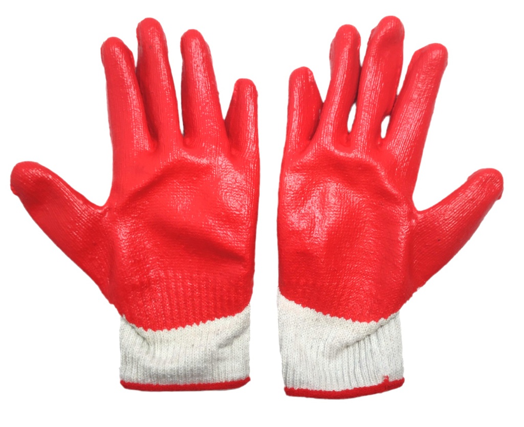 240 pair 60g Red Latex Palm Coated Gloves w. HangTag(1 ctn)