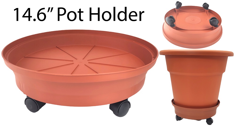14.6"(37cm) Round  Flower Pot Holder with Wheels (6 pcs/ctn)
