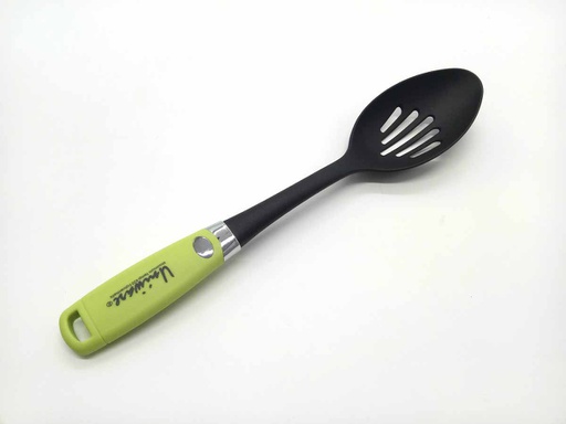 [70362] 14" Non-Stick Slotted Spoon with Green Handle (72 pcs/ctn)