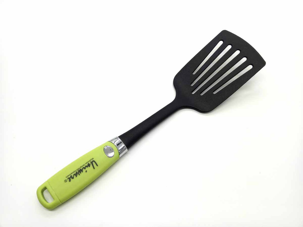 14&quot; Non-Stick Slotted Spatula with Green Handle (72 pcs/ctn)