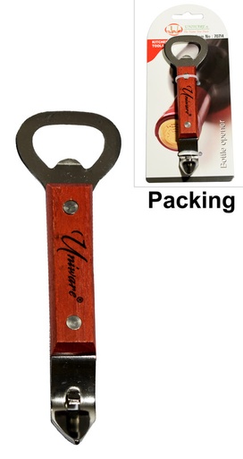 [70714] Stainless Steel Bottle Opener with Wood Handle (72 pcs/ctn)
