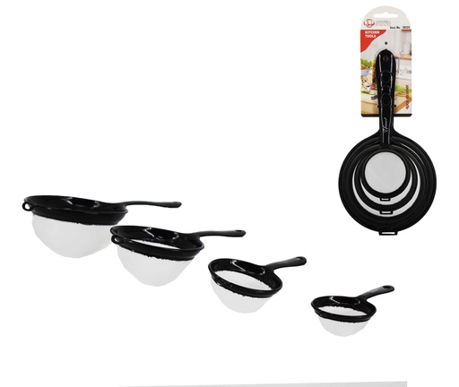 [70725] 4 pc Plastic Mesh Strainer (72 pcs/ctn)