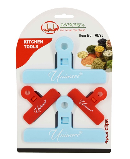 [70726] 4 pc Plastic Clips, 2 Large and 2 Small (72 pcs/ctn)