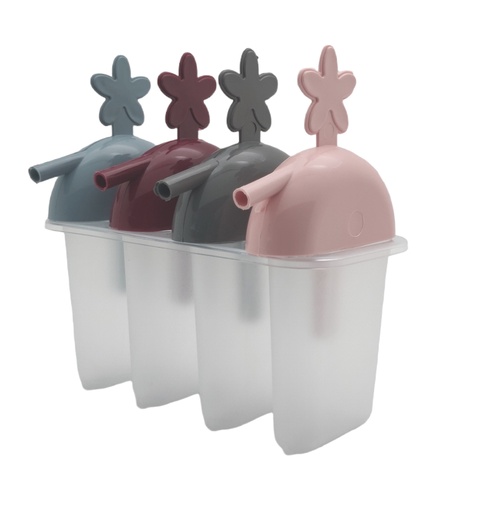 [P70082] 4pc Popsicle Mold with Straw (24 pc/ctn)