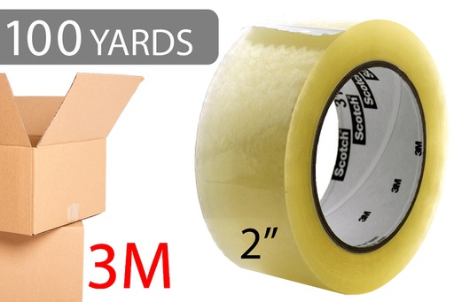 [TP002-24] 100 Yard Clear Packing Tape, 3M (24 pc/ctn)