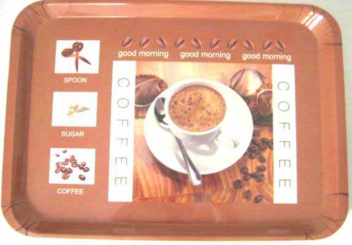 [75333] 18" Rectangle Melamine Coffee Serving Tray (30 pcs/ctn)
