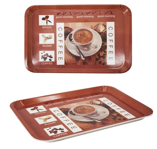 [75333] 18" Rectangle Melamine Coffee Serving Tray (30 pcs/ctn)