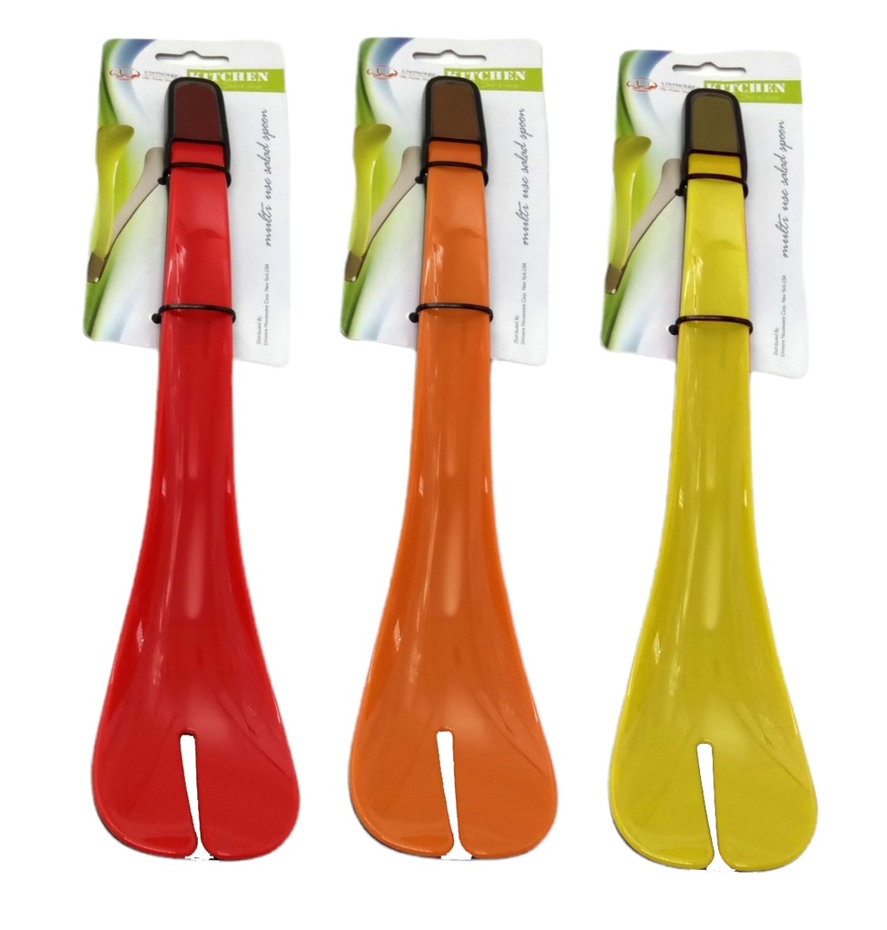 12" Plastic Salad Spoons, Mixed Colors (72 pcs/ctn)