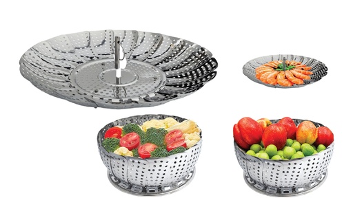 [77108] 7" Stainless Steel Collapsible Vegetable Steamer (24 pcs/ctn