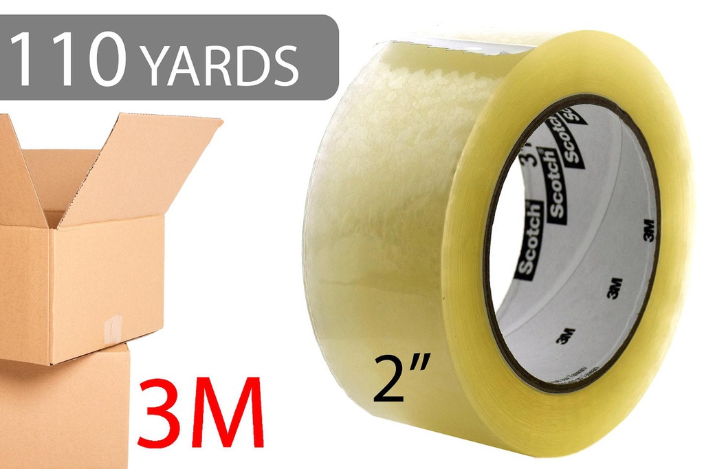 3M 110 Yard x 2&quot; Clear Packing Tape (36 pc/ctn)