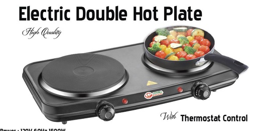[81039] 1500 Watt Double Electric Hot Plate (4 pcs/ctn)