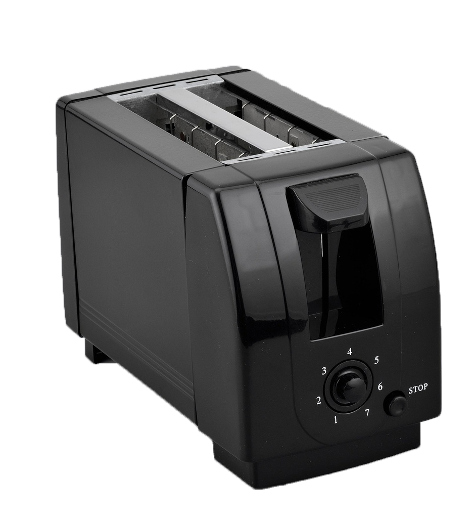750 Watt 2 Slice Black Toaster (6 pcs/ctn)