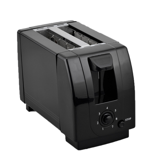 [8710BK] 750 Watt 2 Slice Black Toaster (6 pcs/ctn)