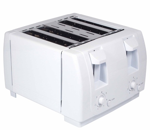 [8712WH] 1300 Watt 4 Slice White Toaster (4 pcs/ctn)