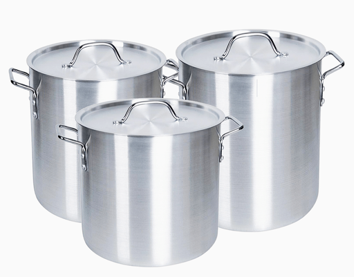 [9004] 24QT, 32T, 40 QT Heavy Gauge Jumbo Aluminum Stock Pot Set (1 sets/ctn)