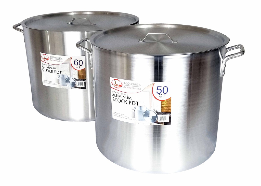 50, 60 QT Heavy Gauge Alu. Jumbo Stock Pot  (1 set/ctn)