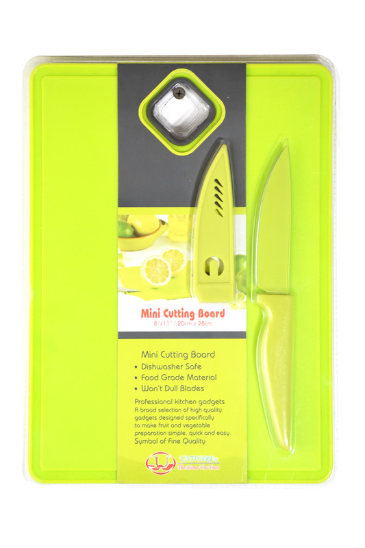 11"x8" Cutting Board and Pairing Knife w Sheath (12 sets/ctn