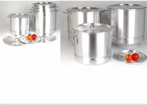 [9811] 14 pc Heavy Duty Aluminum Stock Pot Steamer Set (1 sets/ctn)