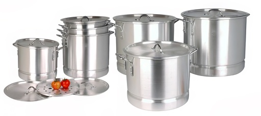 [9811] 8, 12, 16, 20, 24, 32, 40 QT Alu Steamer Pot Set (1 set /ctn)