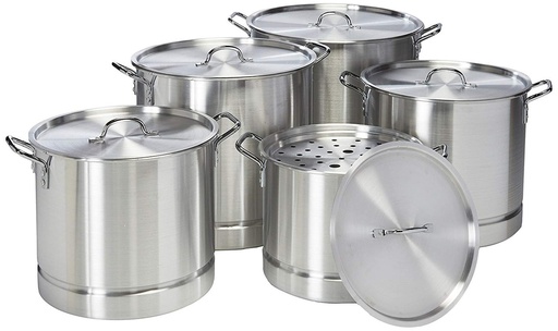 [9818] 24, 32, 40, 52, 60 qt Steamer Pot Set,1.2mm Thick (1 set/ctn)