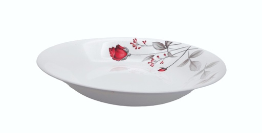 [RA202-11] 11" Opal Glass Rose Flower Shallow Bowl (12 pcs/ctn)