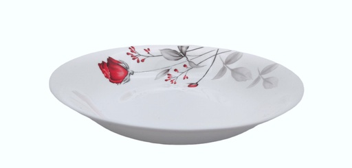 [RA202-85] 8.5" Opal Glass Rose Flower Shallow Bowl (18 pcs/ctn)