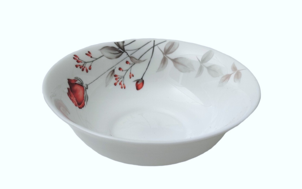 6.5" Opal Glass Rose Flower Shallow Bowl (36 pcs/ctn)