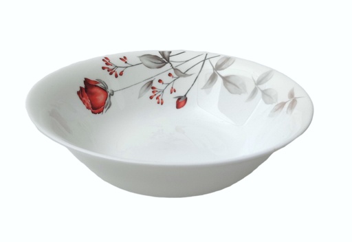 [RA203-75] 7.5" Opal Glass Rose Flower Shallow Bowl (24 pcs/ctn)