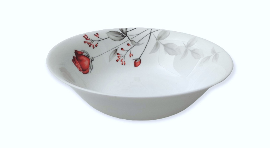 9" Opal Glass Rose Flower Salad Bowl (18 pcs/ctn)