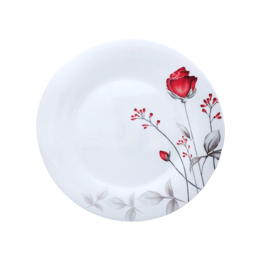 [RA204-100] 10" Opal Glass Rose Flower Dinner Plate (36 pcs/ctn)