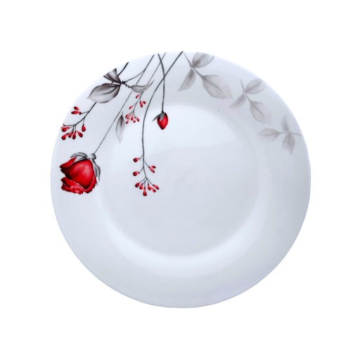 [RA204-110] 11" Opal Glass Rose Flower Dinner Plate (36 pcs/ctn)