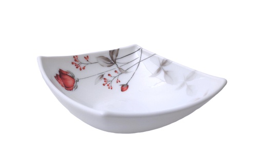 [RA603-65] 6.5" Opal Glass Rose Flower Square Bowl (36 pcs/ctn)