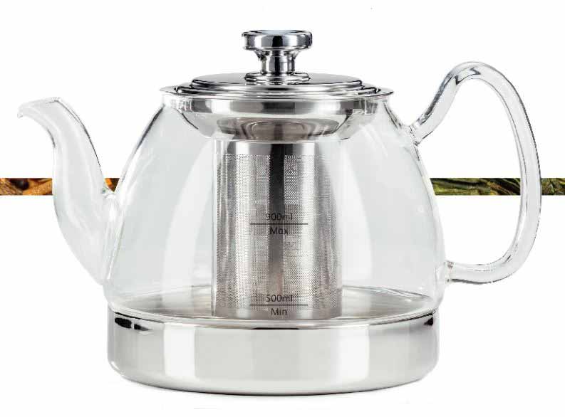 1200ml Hop-Top Glass Kettle with S.S. Filter (12 pcs/ctn)