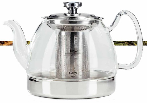 [A10048] 1500ml Hop-Top Borosilicate Glass Kettle with S.S. Filter (12 pcs/ctn)