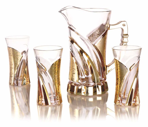 [A10102] 7 pc Golden Electroplate Design Glass Set (4 sets/ctn)