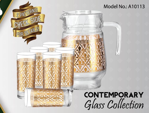 [A10113] 7 pc Golden Electroplate Glass Set (6 sets/ctn)