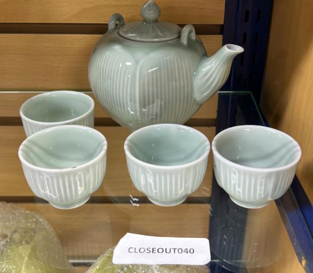 Ceramic Tea Kettle with 4 Cups (6 set/ctn)