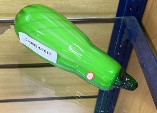 Glass Decoration, Green Egg Plant (6 pc/ctn)